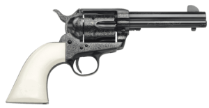Taylors & Company 200059 1873 Cattleman Outlaw Legacy 357 Mag Caliber with 4.75″ Barrel 6rd Capacity Cylinder Overall Blued Engraved Finish Steel & Ivory Synthetic Grip Taylors & Company 200059 1873 Cattleman Outlaw Legacy 357 Mag Caliber with 4.75″ Barrel 6rd Capacity Cylinder Overall Blued Engraved Finish Steel & Ivory Synthetic Grip