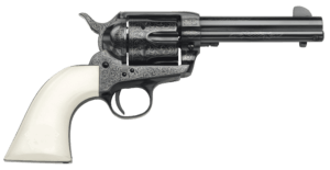 Taylors & Company 200056 1873 Cattleman Outlaw Legacy 45 Colt (LC) Caliber with 4.75″ Barrel 6rd Capacity Cylinder Overall Blued Engraved Finish Steel & Ivory Synthetic Grip Taylors & Company 200056 1873 Cattleman Outlaw Legacy 45 Colt (LC) Caliber with 4.75″ Barrel 6rd Capacity Cylinder Overall Blued Engraved Finish Steel & Ivory Synthetic Grip