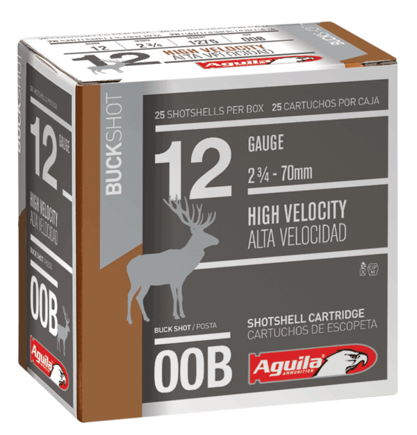 Aguila 1CHB1320 Buckshot High Velocity 12Gauge 2.75″ 00Buck Shot 25rd Box