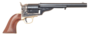 Cimarron CA914 1872 Open Top Navy 38 Special/38 Long Colt 6rd  7.50″ Blued Barrel & Cylinder  Wide Front Sight  Color Case Hardened Steel Frame  1851 Navy-Sized Walnut Grip