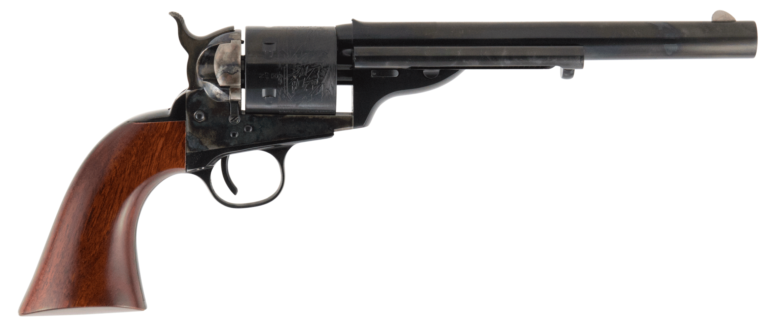 Cimarron CA916 1872 Open Top Army 45 Colt (LC) 6rd 7.50" Blued Barrel & Cylinder Wide Front Sight Color Case Hardened Steel Frame 1860 Army-Sized Walnut Grip