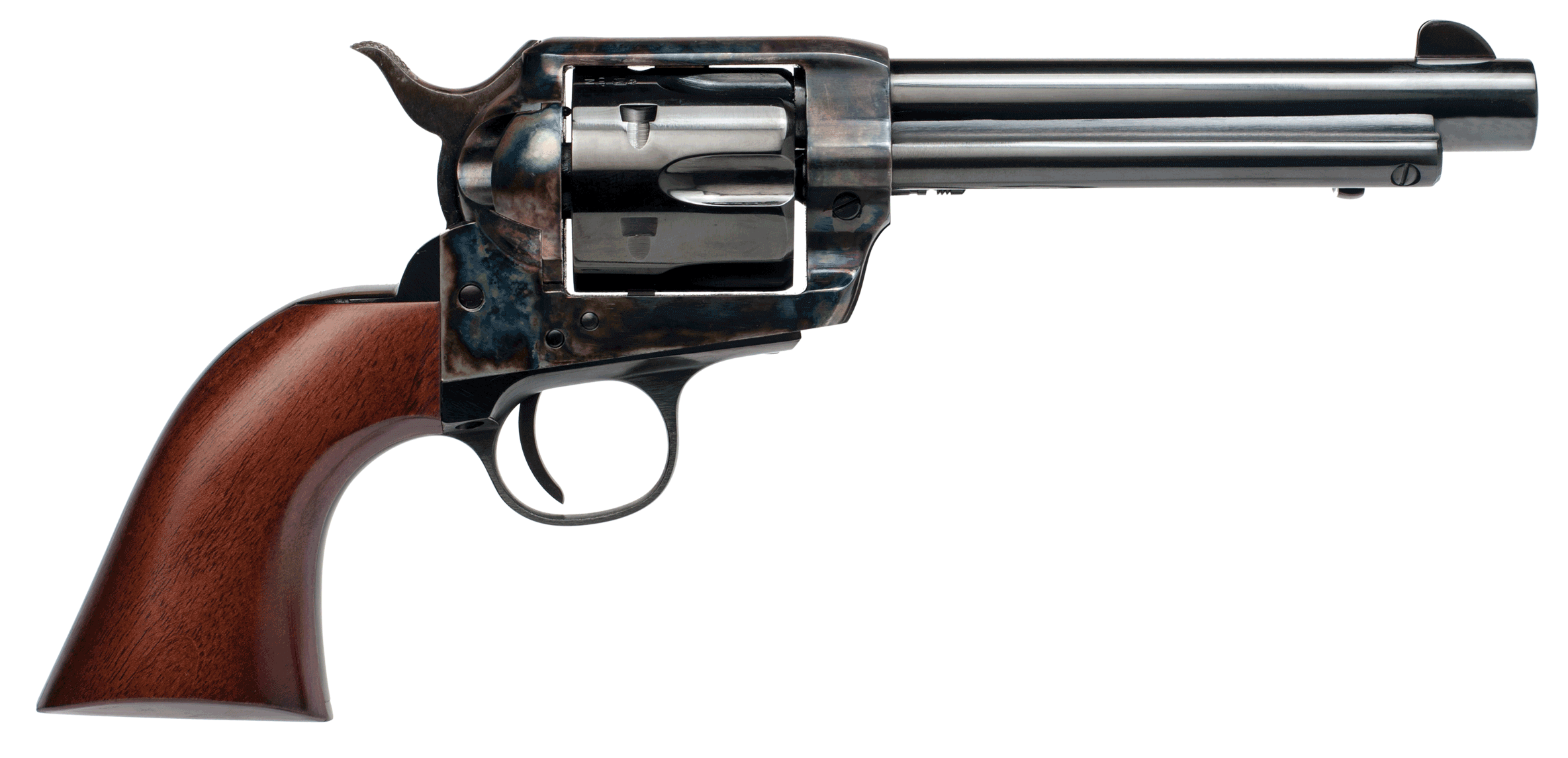 Cimarron PP401 Frontier Pre-War 1896-1940 38 Special/357 Mag 6 Shot 5.50" Blued Steel Barrel Blued Cylinder Color Case Hardened Steel Frame Walnut Grip Exposed Hammer