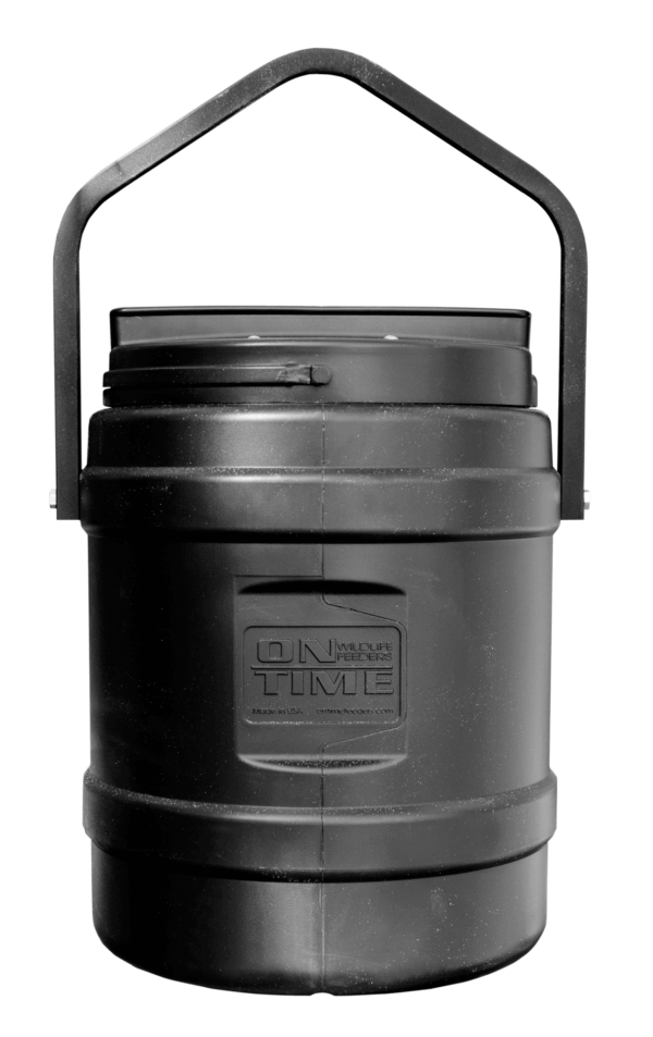 On Time 73000 Rice Bran Feeder 10 Gallon Capacity  Hanging Bracket  1-6 Feeding Times with 1-30 Duration