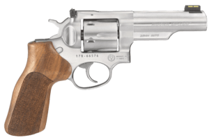 Ruger 1775 GP100 Match Champion 10mm Auto 6rd 4.20″ Satin Stainless Half-Lug Barrel  Cylinder & Frame  Hogue Stippled Hardwood Grip  Transfer Bar Safety