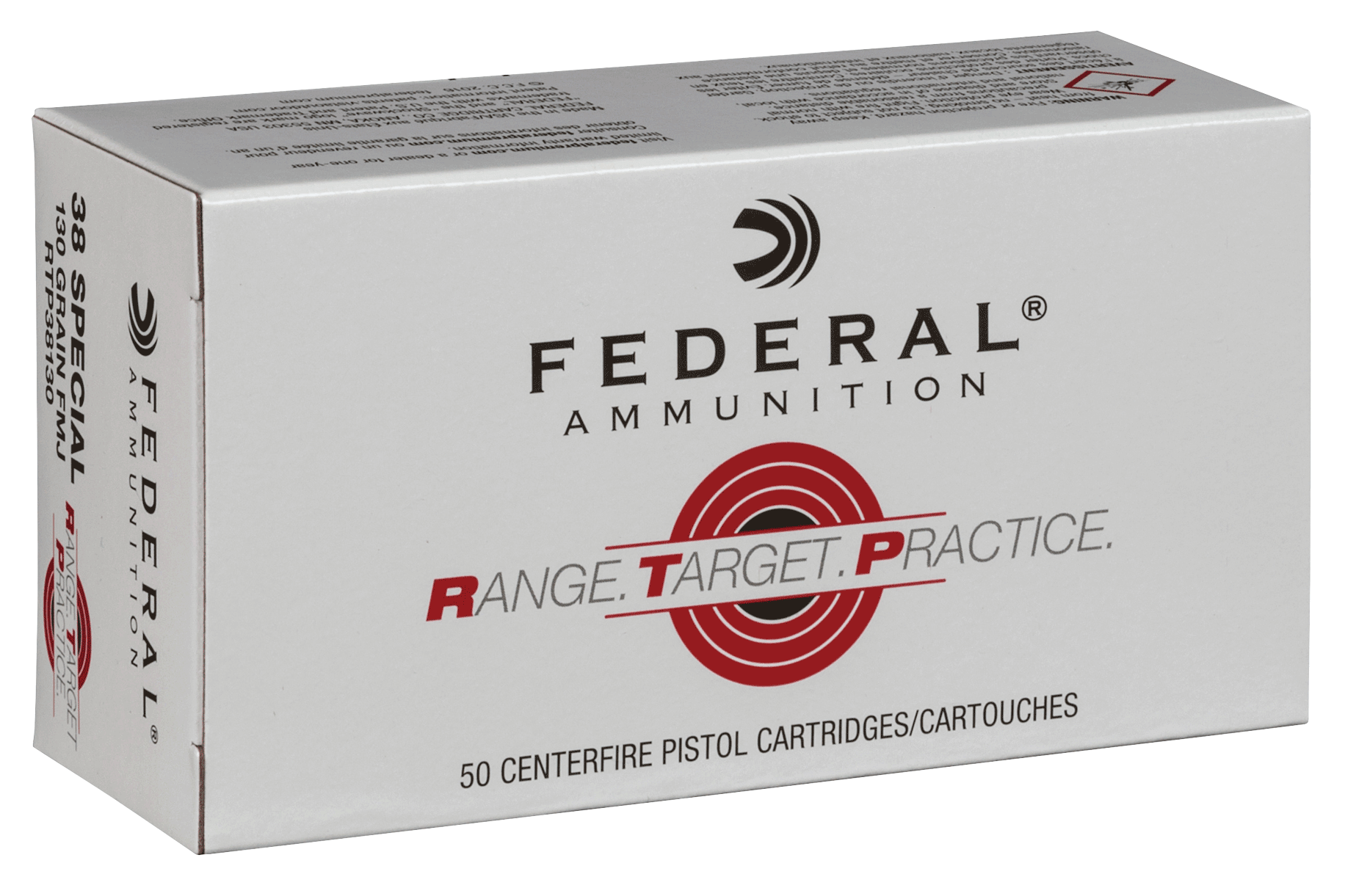 Federal RTP38130 Range & Target 38Special 130gr Full Metal Jacket 50rd Box Federal RTP38130 Range & Target 38Special 130gr Full Metal Jacket 50rd Box