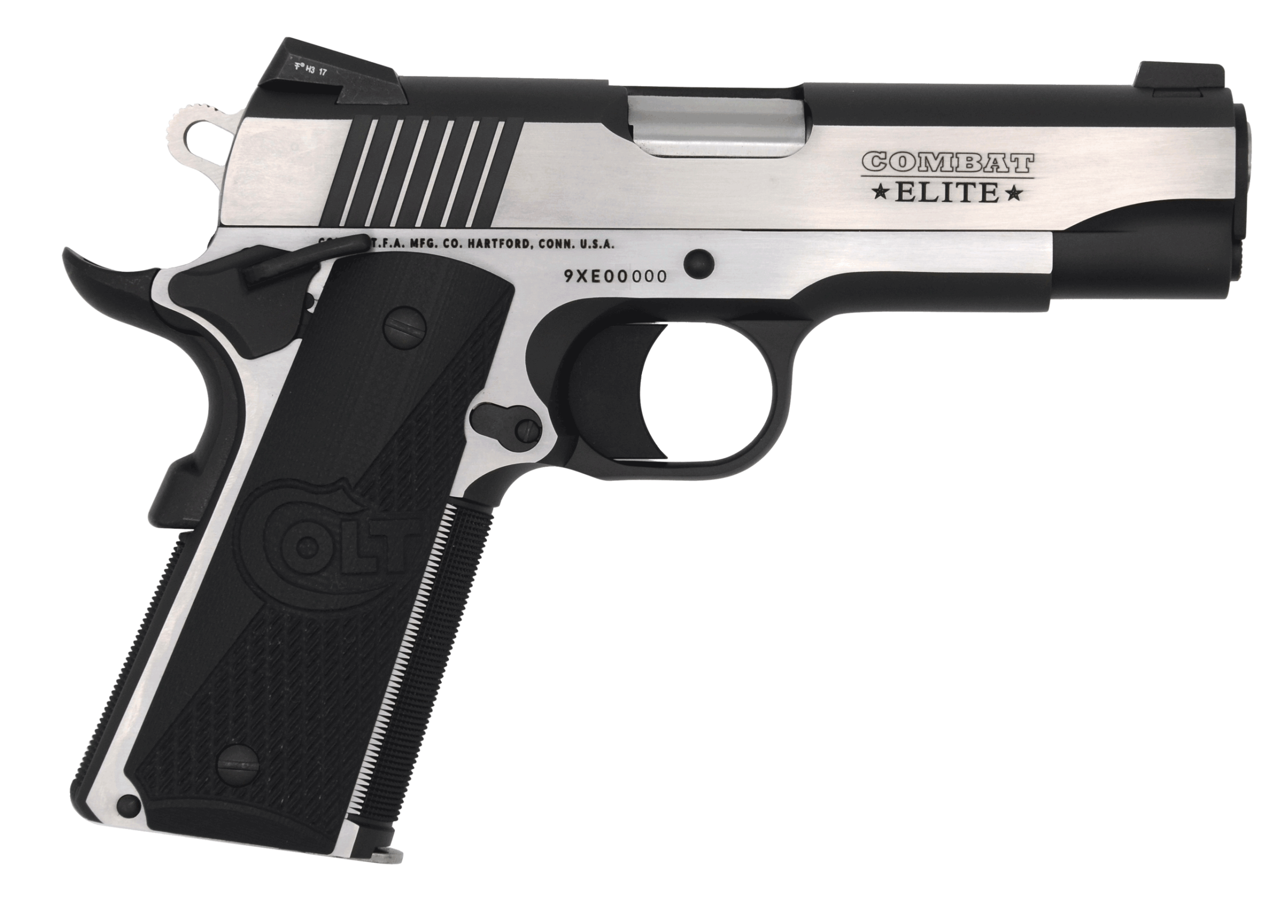 Colt Mfg O4080CE Combat Elite Commander 45 ACP 8+1 4.25" Stainless Steel Barrel Two-Tone Serrated Stainless Steel Slide & Frame w/Beavertail Black Scalloped G10 Grip Ambidextrous