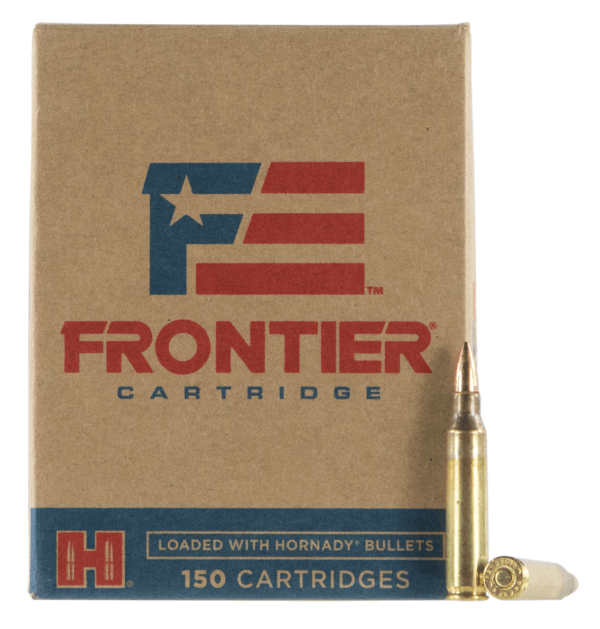 Frontier Cartridge FR2015 Military Grade Centerfire Rifle 5.56x45mmNATO 55gr Full Metal Jacket 150rd Box/8 Case Frontier Cartridge FR2015 Military Grade Centerfire Rifle 5.56x45mmNATO 55gr Full Metal Jacket 150rd Box/8 Case
