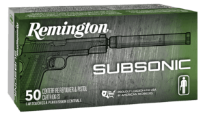 Remington Ammunition 28435 Subsonic  9mm Luger 147 gr Flat Nose Enclosed Base 50rd Box