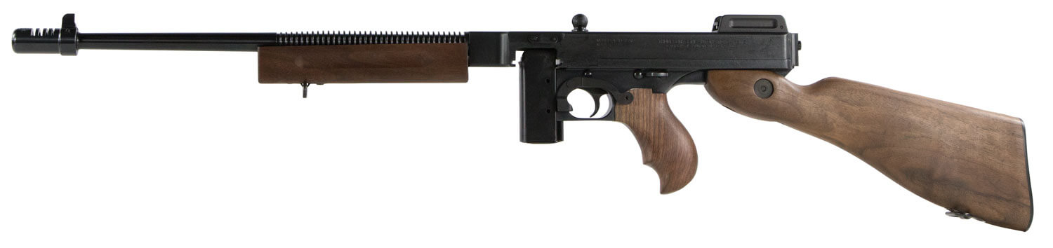 Thompson T110SH 1927A-1 Deluxe 45 ACP Caliber with 18″ Barrel 10+1 Capacity (Stick) Blued Metal Finish American Walnut Stock Horizontal Wood Grip Right Hand Thompson T110SH 1927A-1 Deluxe 45 ACP Caliber with 18″ Barrel 10+1 Capacity (Stick) Blued Metal Finish American Walnut Stock Horizontal Wood Grip Right Hand