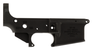 Spikes STLS045 No Logo Stripped Lower Receiver Multi-Caliber 7075-T6 Aluminum Black Anodized for AR-15 Spikes STLS045 No Logo Stripped Lower Receiver Multi-Caliber 7075-T6 Aluminum Black Anodized for AR-15