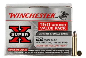 Winchester Ammo X22MH150 Super X 22 WMR 40 gr Jacket Hollow Point 150rd Box Winchester Ammo X22MH150 Super X 22 WMR 40 gr Jacket Hollow Point 150rd Box