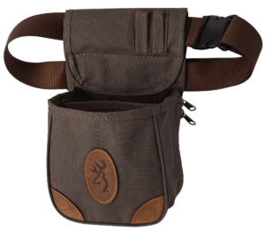 Browning 121388692 Lona Shell Pouch Flint Canvas/Leather Belt Mount Adjustable Belt