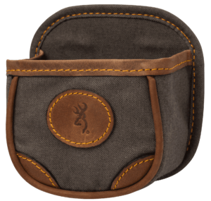 Browning 121388694 Lona Shell Carrier Flint Canvas Body w/Leather Accents  Capacity 1 Box  Belt Clip Mount
