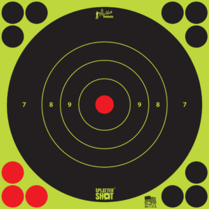 Pro-Shot 8BGREEN6PK SplatterShot  Black/Green Self-Adhesive Paper Impact Enhancement 8″ Bullseye 6 Pack Includes Pasters