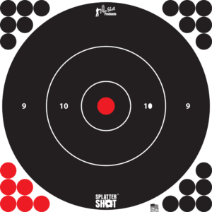Pro-Shot 12BWHTE5PK SplatterShot  Black/White Self-Adhesive Paper Impact Enhancement 12″ Bullseye 5 Pack Includes Pasters