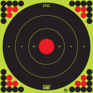 Pro-Shot LONGRANGE172 SplatterShot  Black/Red Self-Adhesive Paper Yes Impact Enhancement Bright Green 17.25″ Bullseye 5 Pack Includes Pasters