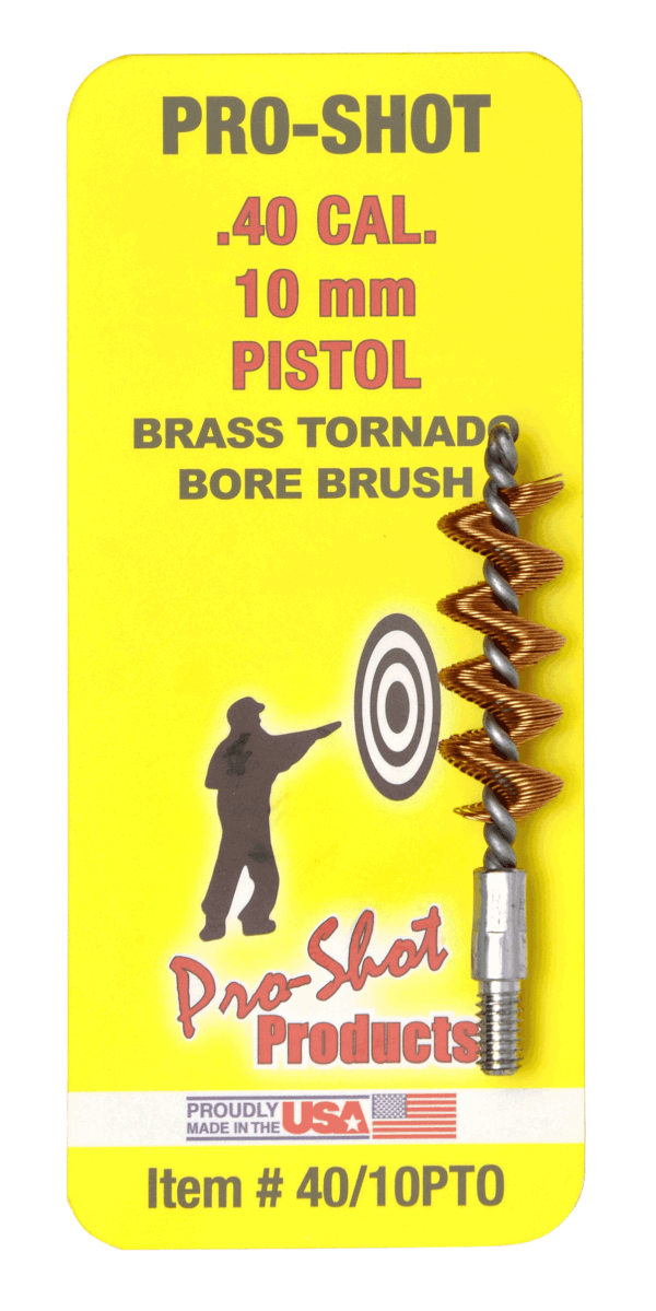 Pro-Shot 4010PTO Tornado Bore Brush .40/ 10mm Cal Pistol #8-32 Thread Brass Spiral Wound Loop Pro-Shot 4010PTO Tornado Bore Brush .40/ 10mm Cal Pistol #8-32 Thread Brass Spiral Wound Loop