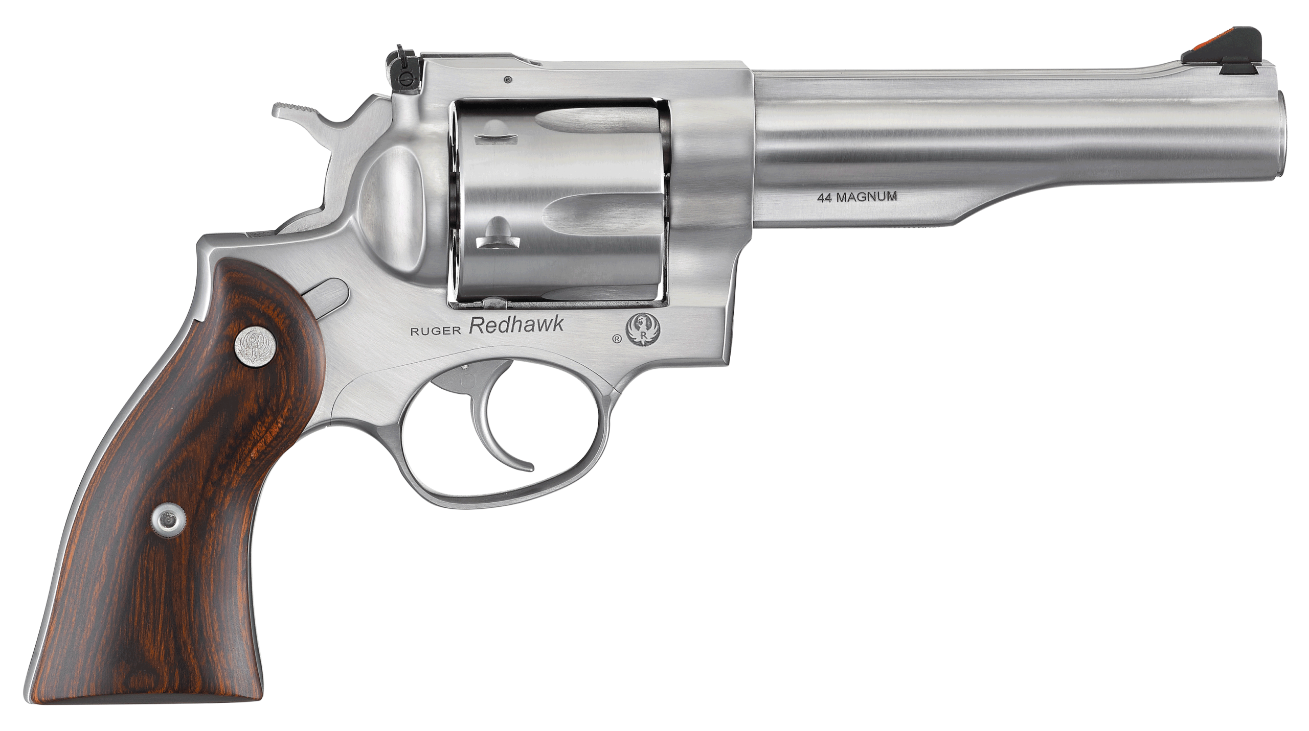 Ruger 5043 Redhawk 44 Special/44 Rem Mag 6rd 5.50" Satin Stainless Steel Barrel Dual Chambered Satin Stainless Cylinder & Frame Hardwood Grip