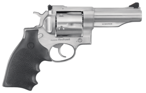 Ruger 5044 Redhawk  44 Special/44 Rem Mag 6rd  4.20″ Satin Stainless Steel Barrel  Dual Chambered Satin Stainless Cylinder  Satin Stainless Steel Frame  Hardwood Grip  Exposed Hammer