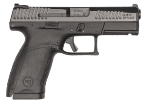 CZ-USA 91531 P-10 C 9mm Luger 15+1  4.02″ Black Steel Barrel  Black Nitride Serrated Steel Slide  Black Polymer Frame w/Picatinny Rail  Black Interchangeable Backstrap Grip  Right Hand