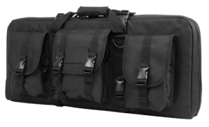 NcStar CVCPD2962B28 VISM Deluxe SubGun Case 28″ Black PVC Fabric w/ Exterior Pockets Zippers & Padding for 2 AR or AK Pistols