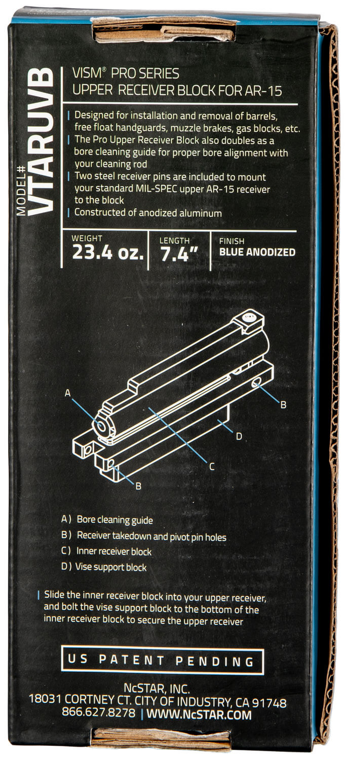 NcStar VTARUVB Upper Receiver Block Blue Anodized Aluminum AR-15 NcStar VTARUVB Upper Receiver Block Blue Anodized Aluminum AR-15