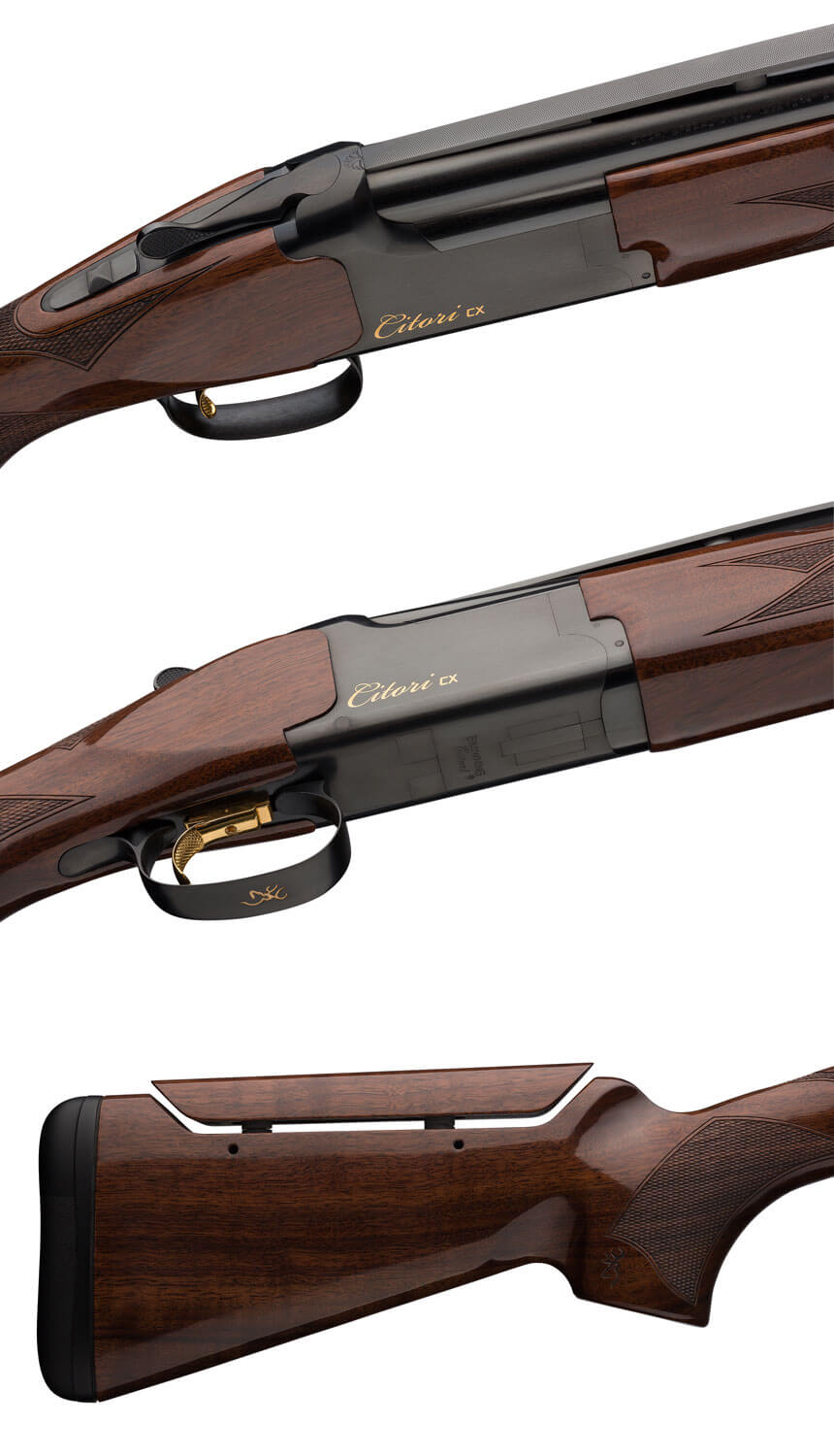 Browning 018111302 Citori CX 12 Gauge 3″ 2rd 32″ Lightweight Blued Barrels Gold Accented Receiver American Walnut Stock With Graco Adjustable Comb Browning 018111302 Citori CX 12 Gauge 3″ 2rd 32″ Lightweight Blued Barrels Gold Accented Receiver American Walnut Stock With Graco Adjustable Comb