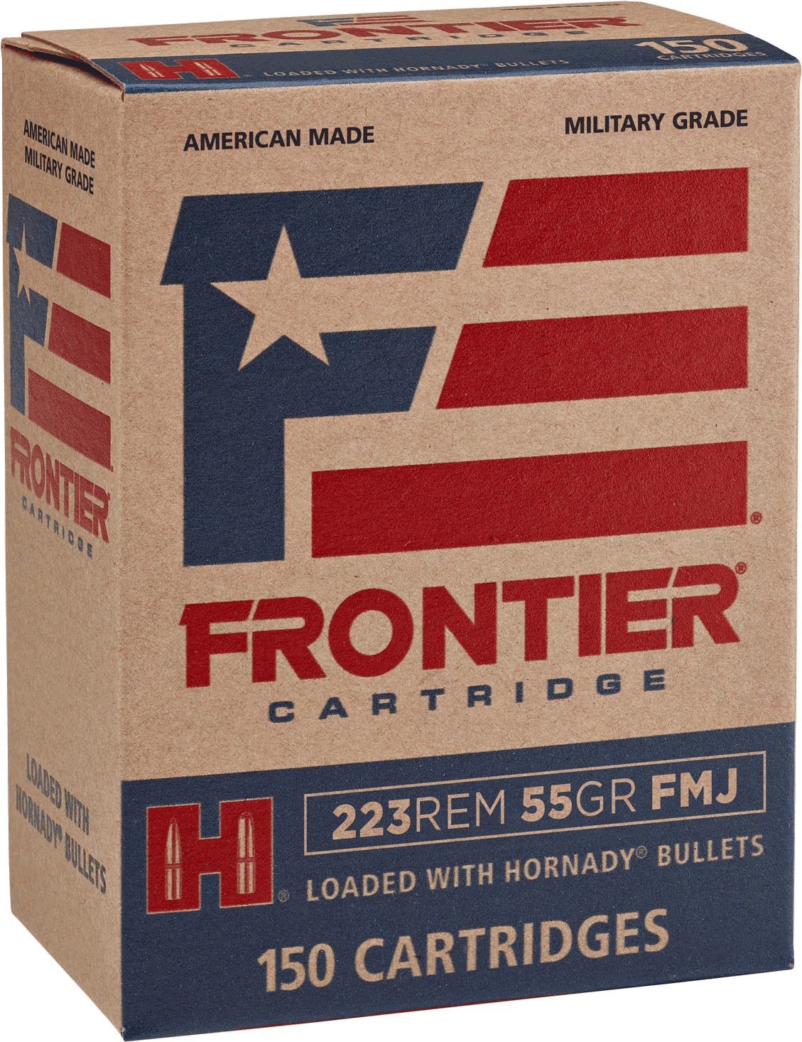 Frontier Cartridge FR1015 Military Grade Centerfire Rifle 223Rem 55gr Full Metal Jacket 150rd Box/8 Case Frontier Cartridge FR1015 Military Grade Centerfire Rifle 223Rem 55gr Full Metal Jacket 150rd Box/8 Case