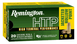 Remington Ammunition 28288 HTP  9mm Luger 115 gr Jacket Hollow Point 20rd Box