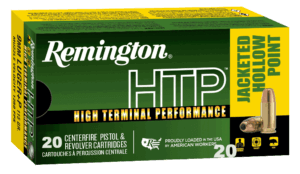 Remington Ammunition 28293 HTP 9mm Luger +P 115 gr Jacket Hollow Point 20rd Box Remington Ammunition 28293 HTP 9mm Luger +P 115 gr Jacket Hollow Point 20rd Box