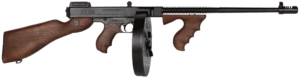 Thompson T5100D 1927A-1 45 ACP Caliber with 16.50ā³ Barrel 20+1 Capacity (Stick) 100+1 Capacity (Drum) Blued Metal Finish American Walnut Stock Wood Grip Right Hand Thompson T5100D 1927A-1 45 ACP Caliber with 16.50ā³ Barrel 20+1 Capacity (Stick) 100+1 Capacity (Drum) Blued Metal Finish American Walnut Stock Wood Grip Right Hand
