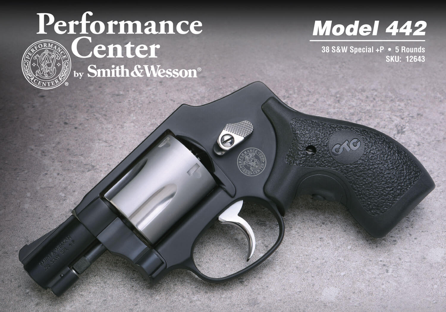 Smith & Wesson 12643 Model 442 Performance Center 38 S&W Spl +P 5 Shot 1.88″ Black Stainless Steel Barrel Matte Stainless Steel Cylinder Black Aluminum J-Frame Includes Crimson Trace LG-105 Lasergrip with Red Laser Smith & Wesson 12643 Model 442 Performance Center 38 S&W Spl +P 5 Shot 1.88″ Black Stainless Steel Barrel Matte Stainless Steel Cylinder Black Aluminum J-Frame Includes Crimson Trace LG-105 Lasergrip with Red Laser