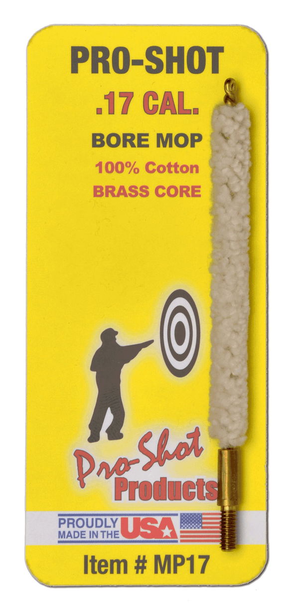 Pro-Shot MP17 Bore Mop .17 Cal Rifle #5-40″ Thread Brass Core Pro-Shot MP17 Bore Mop .17 Cal Rifle #5-40″ Thread Brass Core