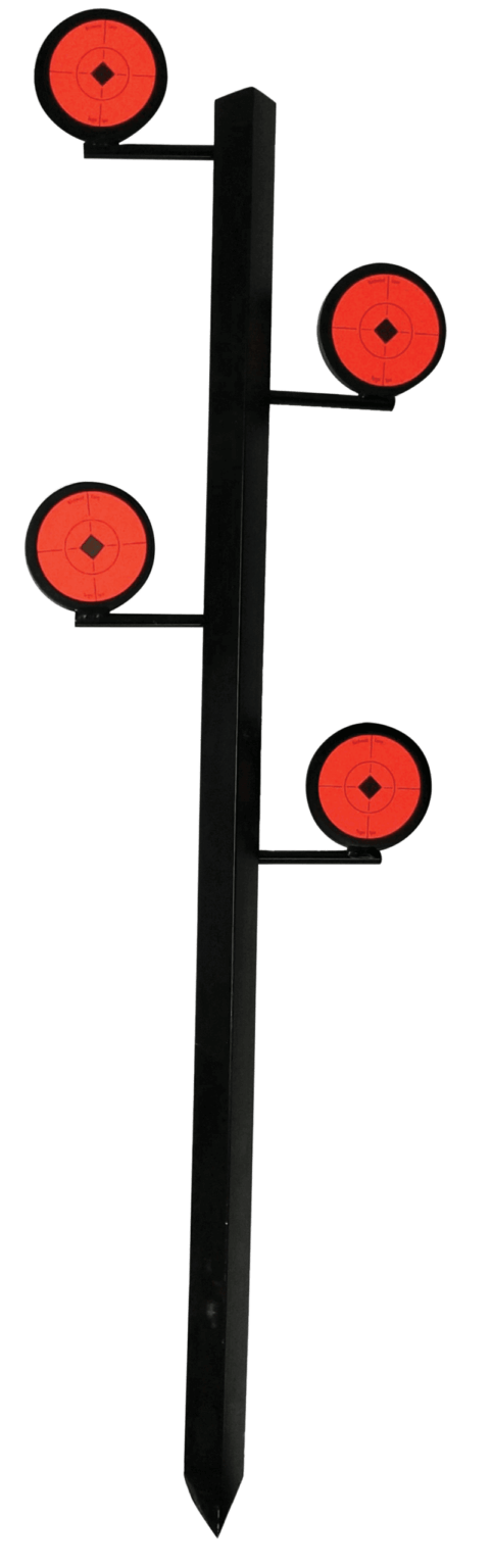 Birchwood Casey 47424 World of Targets Dueling Tree Rimfire Pistol/Rifle Black/Orange Steel Circle Standing