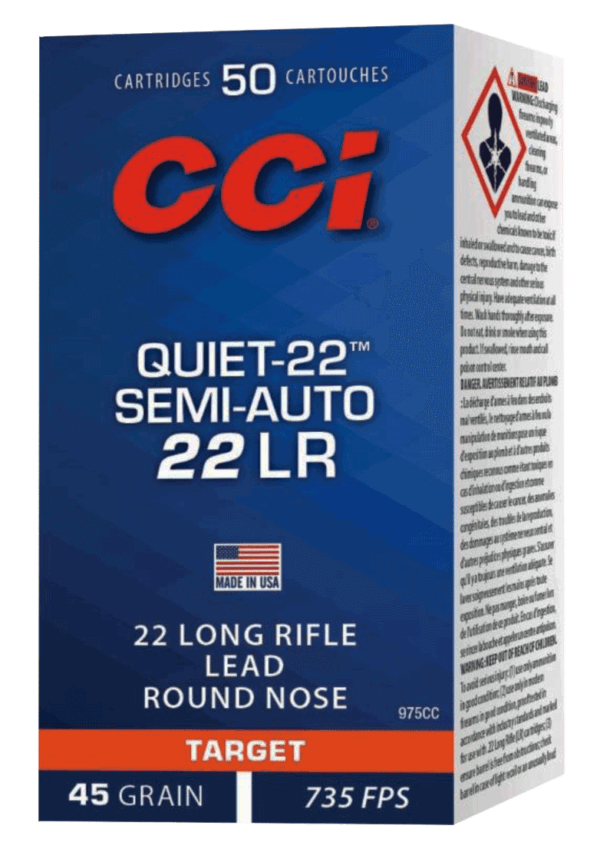 CCI 975CC Quiet-22  22LR 45gr Lead Round Nose 50rd Box