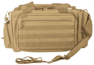 NcStar CVCRB2950T VISM Competition Range Bag with Padded Side Pockets  Lockable Zippers  Mag Pockets  Large D-Rings  Wide Padded Shoulder Strap & Tan Finish