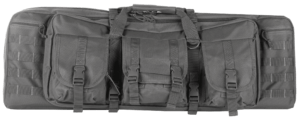 NcStar CVDC2946U36 VISM Double Carbine Case Urban Gray PVC Nylon w/ Foam Padding Lockable Zippers Pockets & MOLLE Webbing