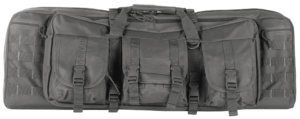 NcStar CVDC2946U42 VISM Double Carbine Case Urban Gray PVC Nylon w/ Foam Padding Lockable Zippers Pockets & MOLLE Webbing