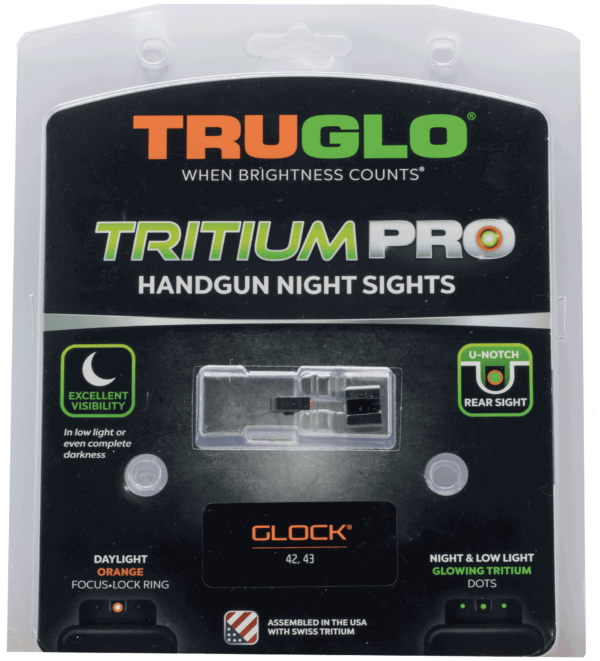 TruGlo TG231G1AC Tritium Pro  Black | Green Tritium Orange Outline Front Sight Green Tritium Rear Sight