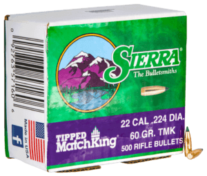Sierra 7160C Tipped MatchKing .22 Cal .224 60 gr Tipped MatchKing/ 500rd Box Sierra 7160C Tipped MatchKing .22 Cal .224 60 gr Tipped MatchKing/ 500rd Box