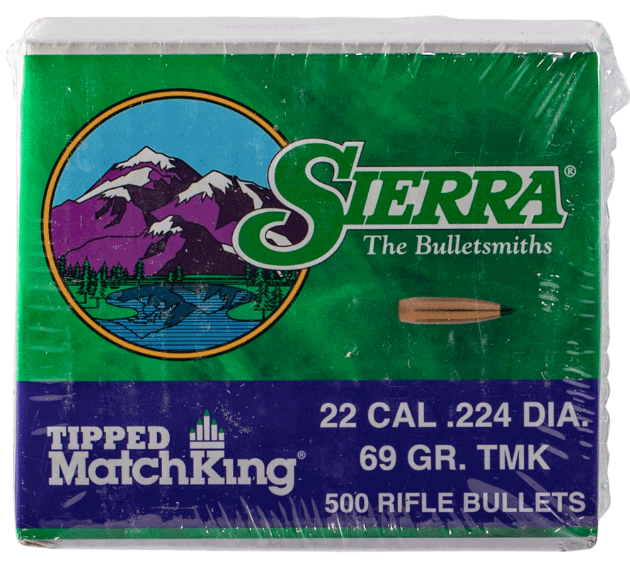 Sierra 7169C Tipped MatchKing .22 Cal .224 69 gr Tipped MatchKing/ 500rd Box Sierra 7169C Tipped MatchKing .22 Cal .224 69 gr Tipped MatchKing/ 500rd Box
