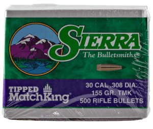 Sierra 7755C Tipped MatchKing 30 Cal .308 155 gr Tipped MatchKing/ 500rd Box Sierra 7755C Tipped MatchKing 30 Cal .308 155 gr Tipped MatchKing/ 500rd Box