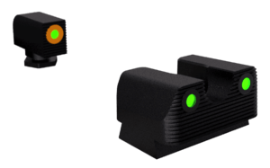 Rival Arms RA1A231G Night Sights for G17/G19  Black | Green Tritium Orange Ring Front Sight Green Tritium Black Ring Rear Sight