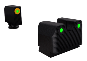Rival Arms RA3A231G Night Sights for G17/G19  Black | Green Tritium Orange Ring Front Sight Green Tritium Black Ring Rear Sight