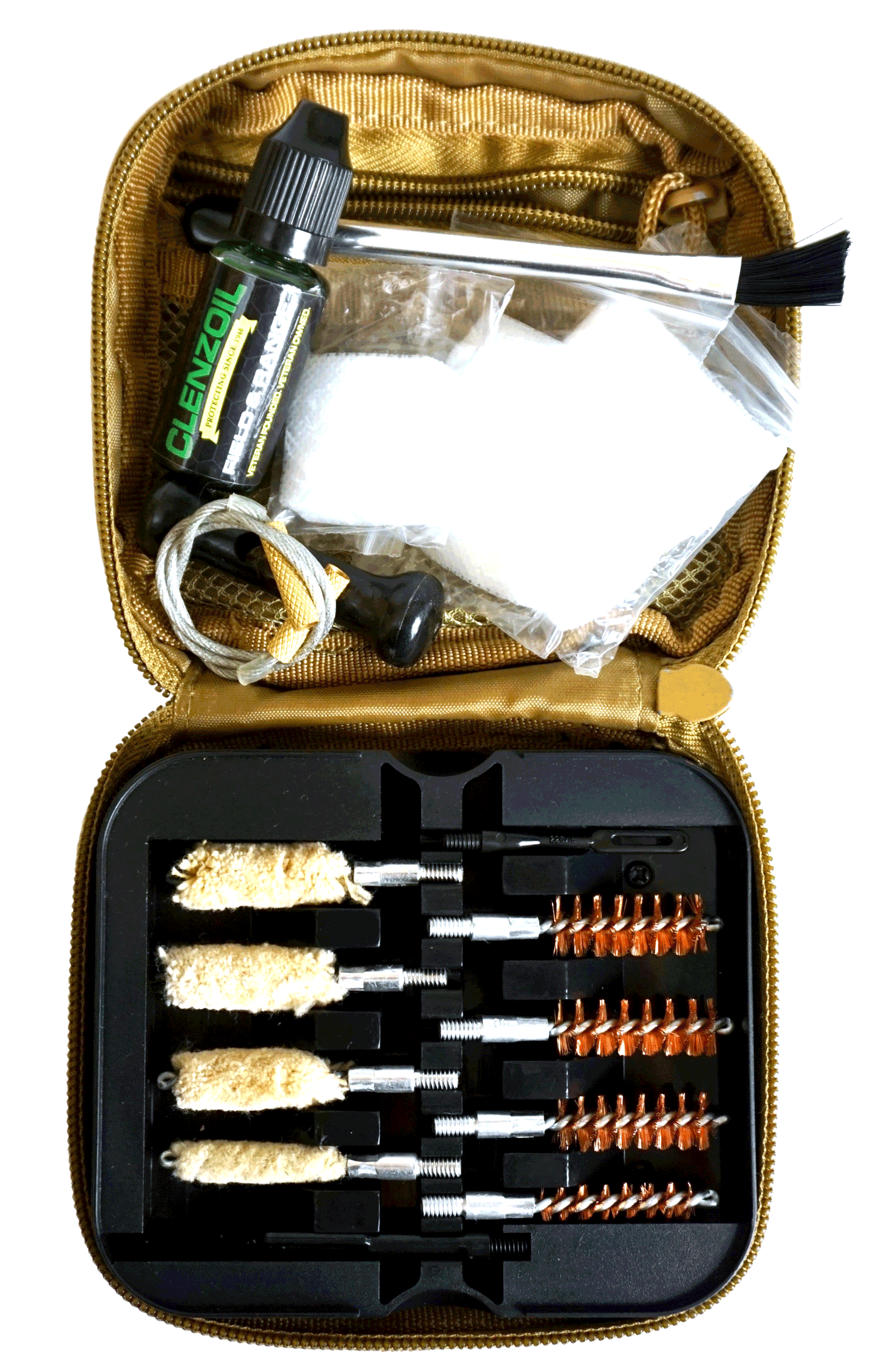 Clenzoil 2076 Field & Range Cleaning Kit Multi-Caliber Pistol/17 Pieces Tan Clenzoil 2076 Field & Range Cleaning Kit Multi-Caliber Pistol/17 Pieces Tan