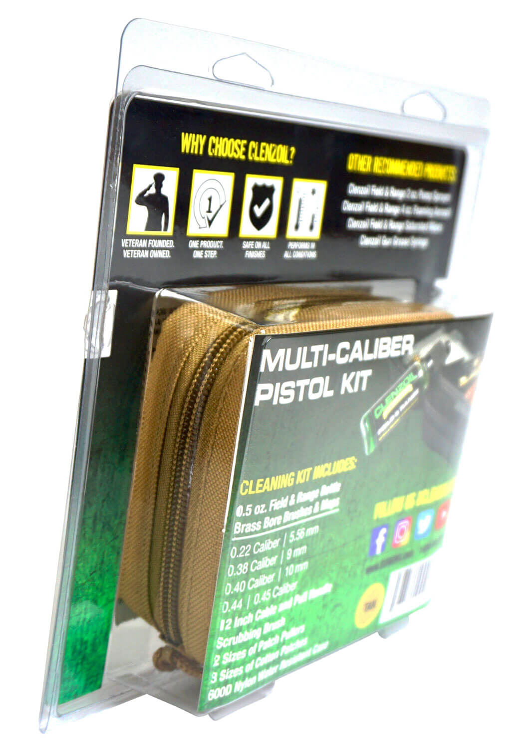Clenzoil 2076 Field & Range Cleaning Kit Multi-Caliber Pistol/17 Pieces Tan Clenzoil 2076 Field & Range Cleaning Kit Multi-Caliber Pistol/17 Pieces Tan