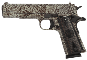 Iver Johnson Arms 1911A1COPPERHEAD 1911 A1 Copperhead 45 ACP 8+1 5″ Black Steel Barrel Tan Snakeskin Hydrographic Serrated Steel Slide & Frame w/Beavertail Black Snakeskin Diamondwood Grip Iver Johnson Arms 1911A1COPPERHEAD 1911 A1 Copperhead 45 ACP 8+1 5″ Black Steel Barrel Tan Snakeskin Hydrographic Serrated Steel Slide & Frame w/Beavertail Black Snakeskin Diamondwood Grip