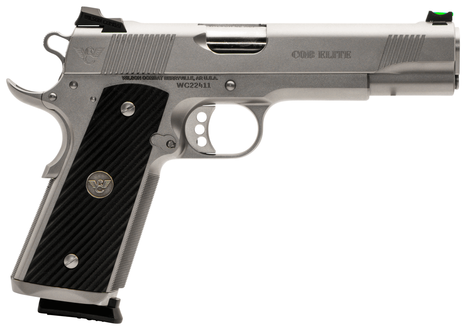 Wilson Combat CQBEFS45SS CQB Elite 45 ACP 8+1 5″ Stainless Match Grade Barrel Serrated Stainless Steel Slide Stainless Steel Frame w/Beavertail Black G10 Starburst Grip Wilson Combat CQBEFS45SS CQB Elite 45 ACP 8+1 5″ Stainless Match Grade Barrel Serrated Stainless Steel Slide Stainless Steel Frame w/Beavertail Black G10 Starburst Grip