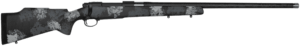 Nosler 46348 M48 Long-Range Carbon 300 Win Mag 4+1 26″ Carbon Fiber Wrapped Barrel  Sniper Gray Cerakote Steel  Elite Midnight Camo Manners MCS-T Elite Tac Stock