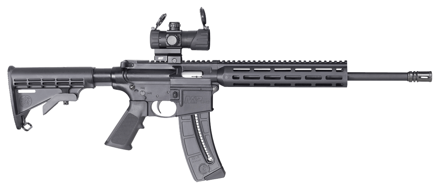 Smith & Wesson 12722 M&P15 Sport OR 22 LR 25+1 16.50″ Matte Black Barrel Optic Ready w/Red & Green Dot Optic Receiver Black 6 Position Stock Smith & Wesson 12722 M&P15 Sport OR 22 LR 25+1 16.50″ Matte Black Barrel Optic Ready w/Red & Green Dot Optic Receiver Black 6 Position Stock